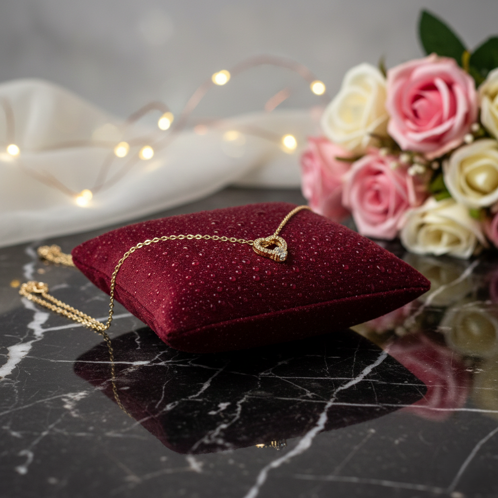 Hollow Love Pendant Chain - Gold